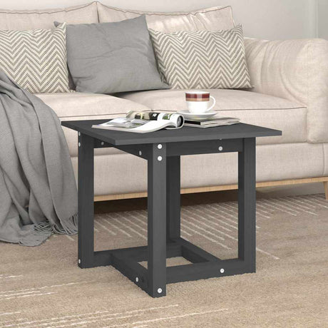 Vidaxl salontafel 50x50x45 cm massief grenenhout grijs