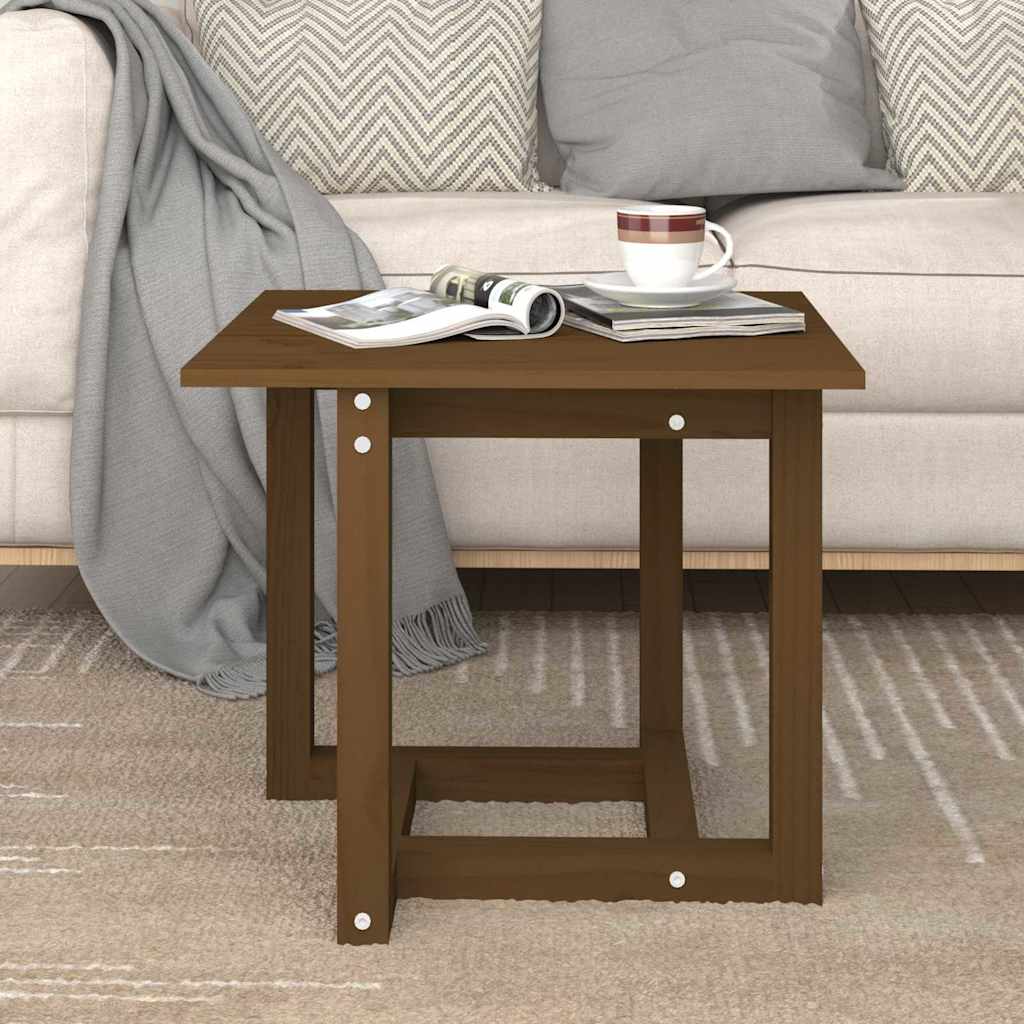 Vidaxl salontafel 50x50x45 cm massief grenenhout honingbruin