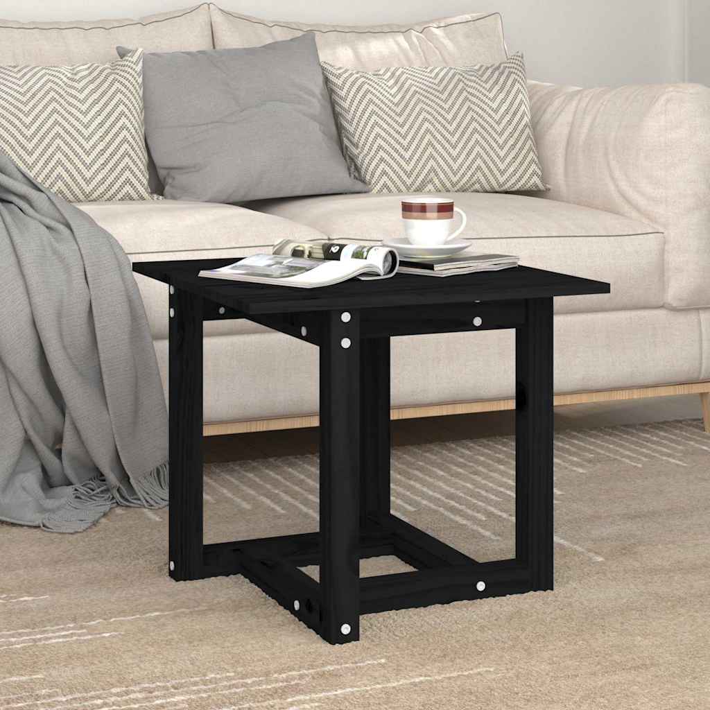 Vidaxl salontafel 50x50x45 cm massief grenenhout zwart
