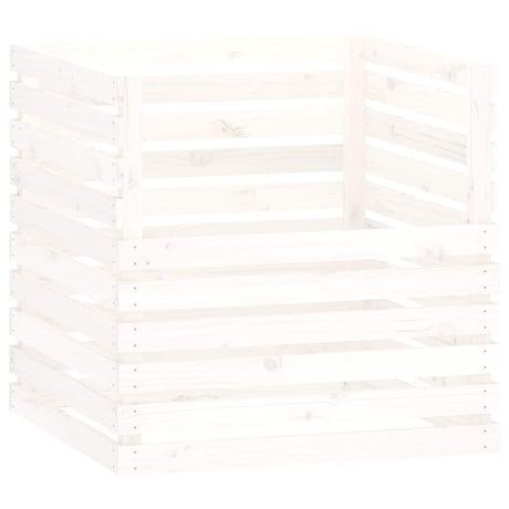 Vidaxl compostbak 80x80x78 cm massief grenenhout wit