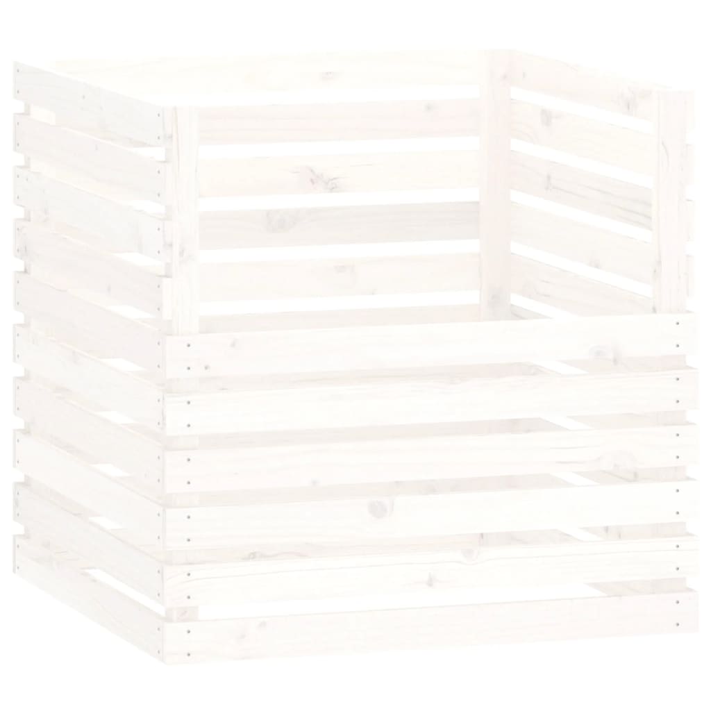 Vidaxl Compost bin 80x80x78 cm Pine solide blanc