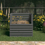 VIDAXL COMPOST BIN 80X80X78 CM PINE SOLID GREY