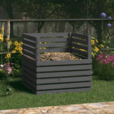 VIDAXL COMPOST BIN 80X80X78 CM PINE SOLID GREY