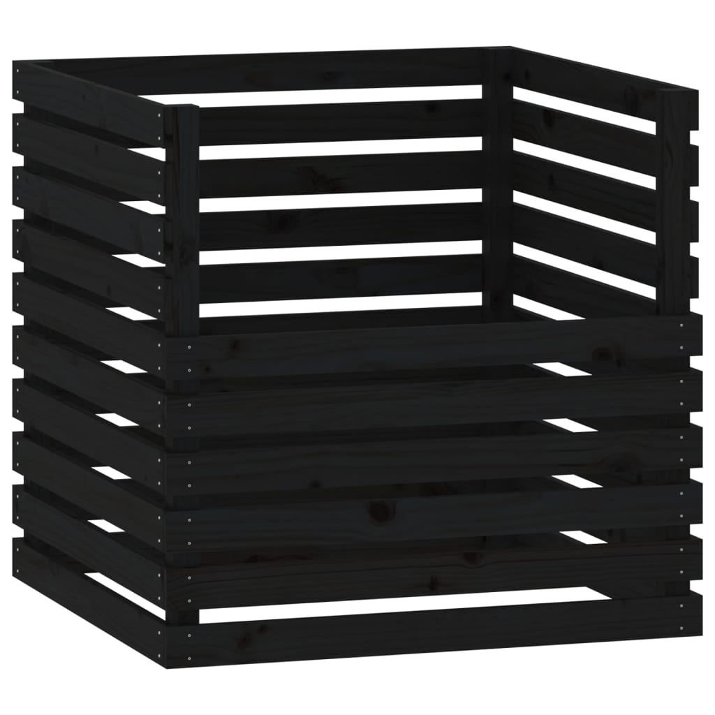 Vidaxl Compost bin 80x80x78 cm Pine solide noir