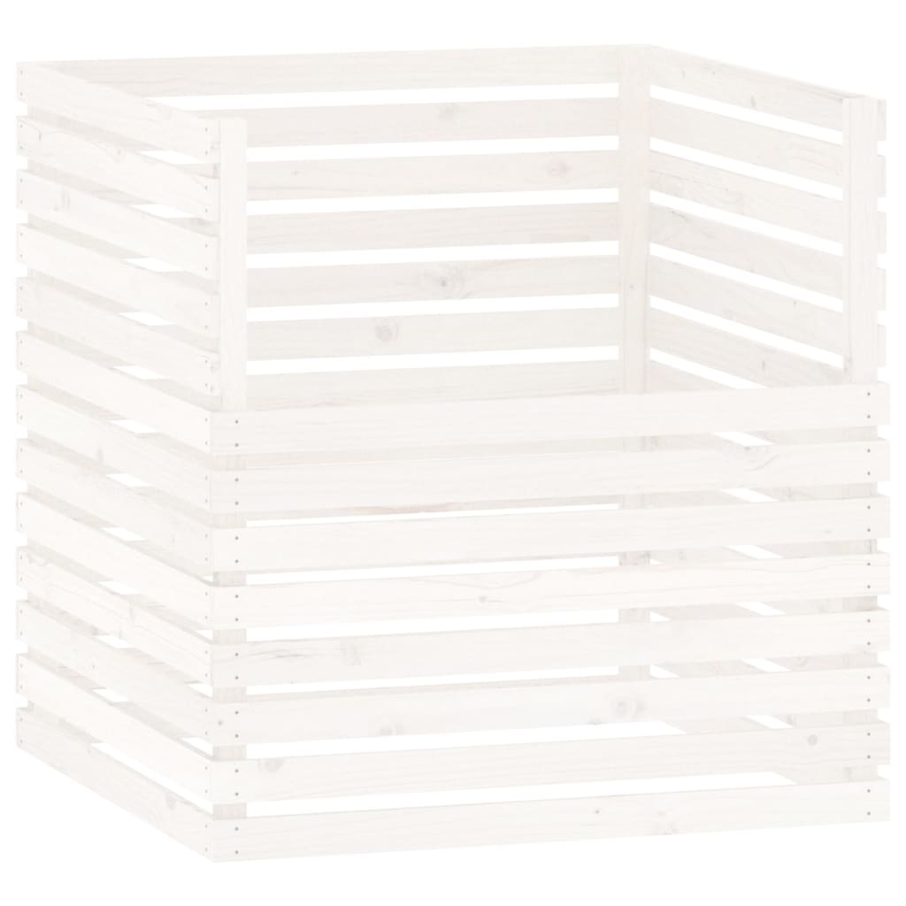 Vidaxl Compost bin 100x100x102 cm Pine solide blanc