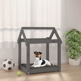 Vidaxl hondenmand 61x50x70 cm massief grenenhout grijs