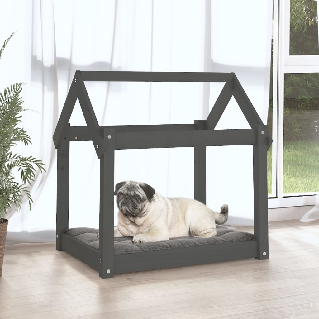 Vidaxl Dog Basket 71x55x70 cm Pine solido grigio