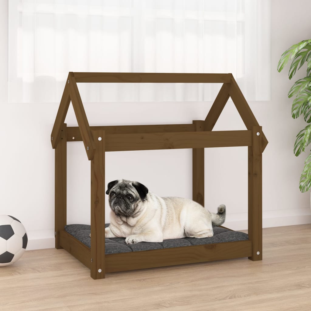 Vidaxl Dog Basket 71x55x70 cm Miele di pino solido marrone