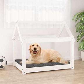 Vidaxl hondenbed 81x60x70 cm massief grenenhout wit