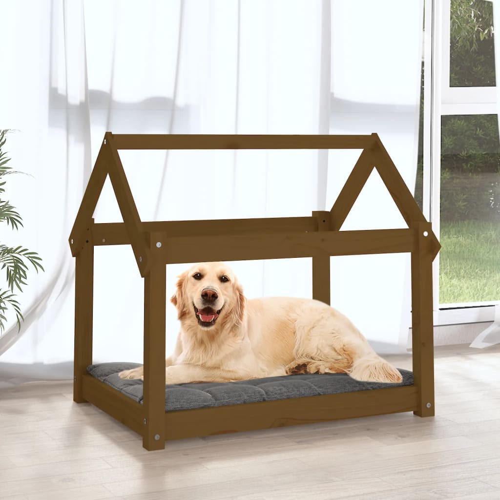 Vidaxl Dog Basket 81x60x70 cm Miele di pino solido