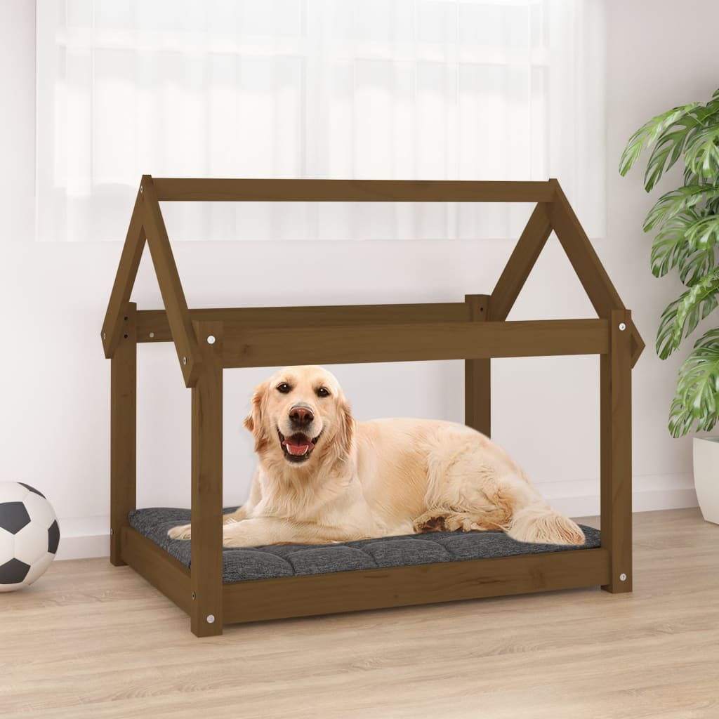 Vidaxl Dog Basket 81x60x70 cm Miele di pino solido