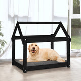 Vidaxl Dog Basket 81x60x70 cm Pino solido nero