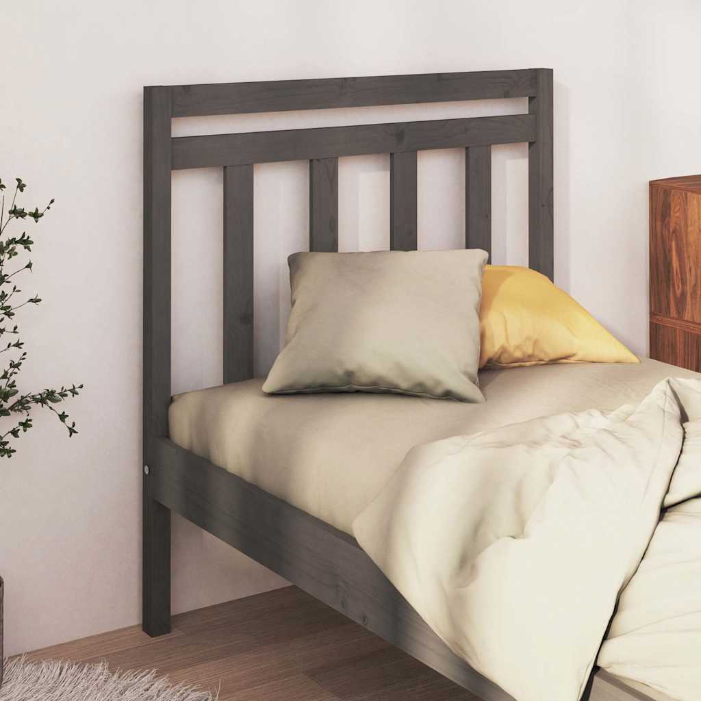 Vidaxl hoofdbord 95x4x100 cm massief grenenhout grijs