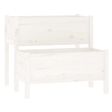 Vidaxl plantenbak 84,5x84x75 cm massief grenenhout wit