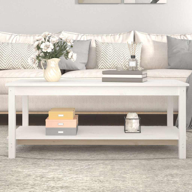 Vidaxl salontafel 110x55x45 cm massief grenenhout wit