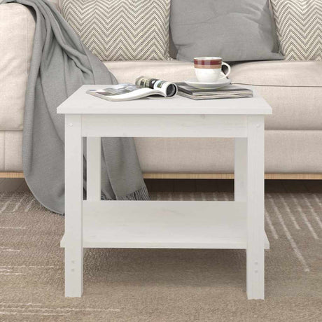 Vidaxl salontafel 50x50x45 cm massief grenenhout wit