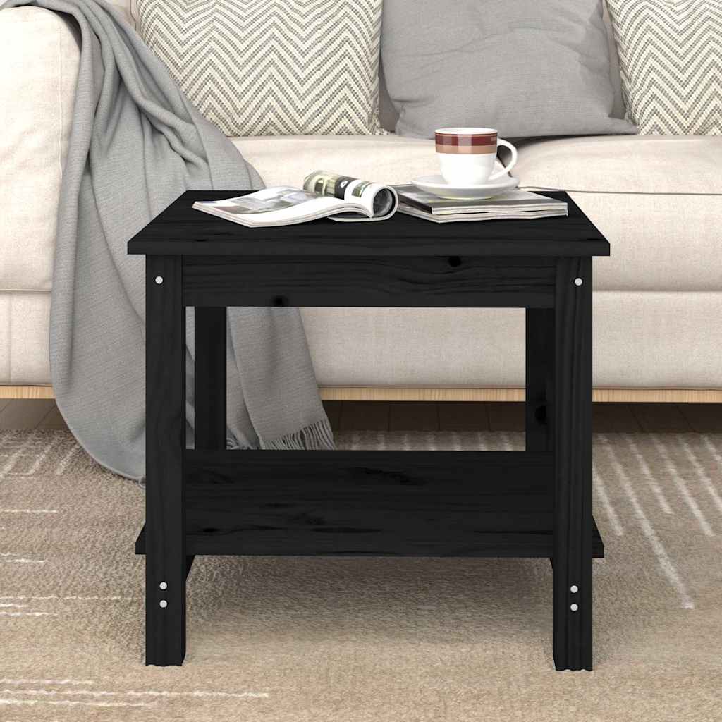 Vidaxl salontafel 50x50x45 cm massief grenenhout zwart