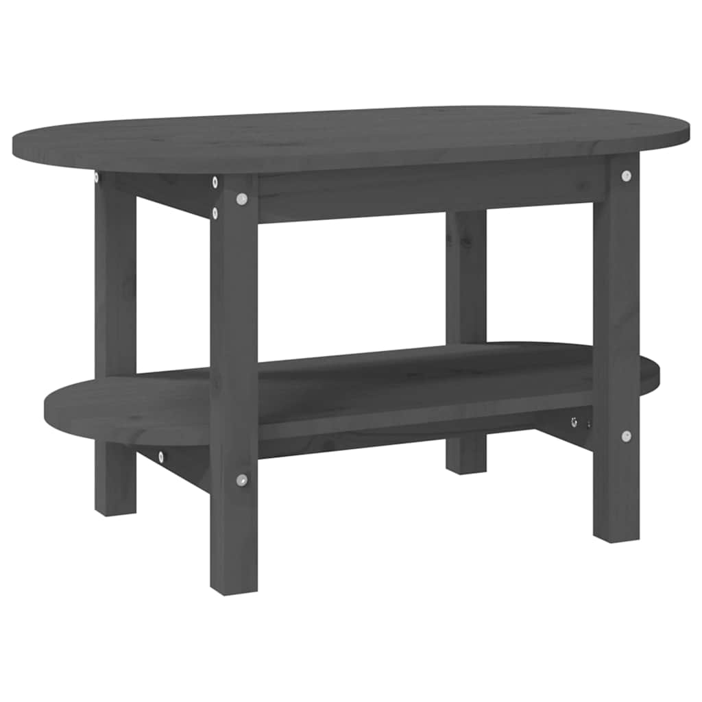 Vidaxl salontafel 80x45x45 cm massief grenenhout grijs
