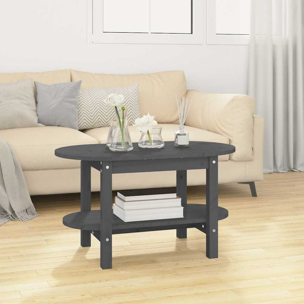Vidaxl salontafel 80x45x45 cm massief grenenhout grijs