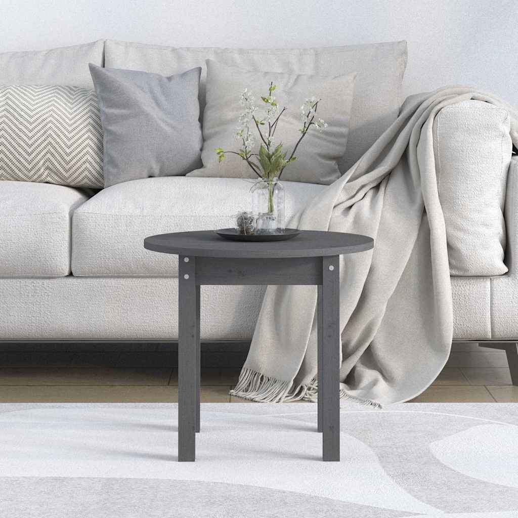 Vidaxl salontafel ø 45x40 cm massief grenenhout grijs