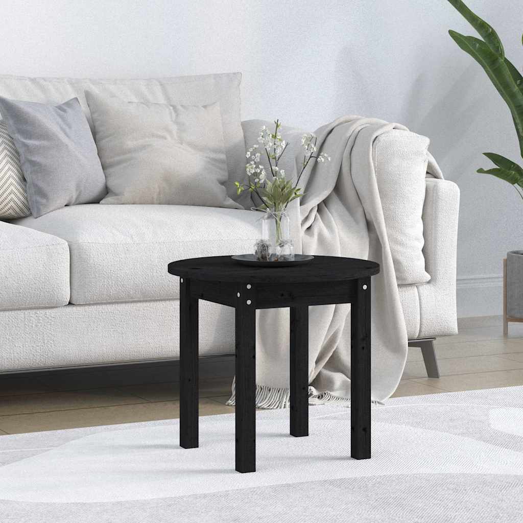 Vidaxl salontafel ø 45x40 cm massief grenenhout zwart