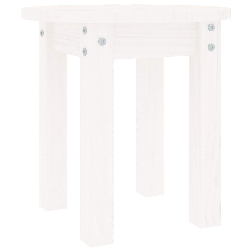 Vidaxl salontafel ø 35x35 cm massief grenenhout wit