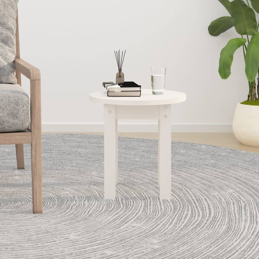 Vidaxl salontafel ø 35x35 cm massief grenenhout wit