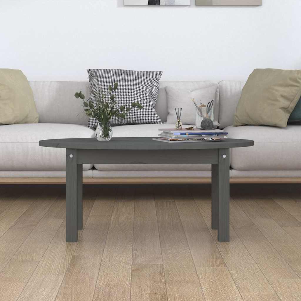 Vidaxl salontafel 80x40x35 cm massief grenenhout grijs