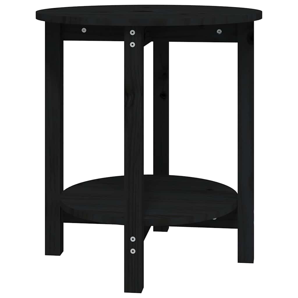 Vidaxl salontafel ø 55x60 cm massief grenenhout zwart
