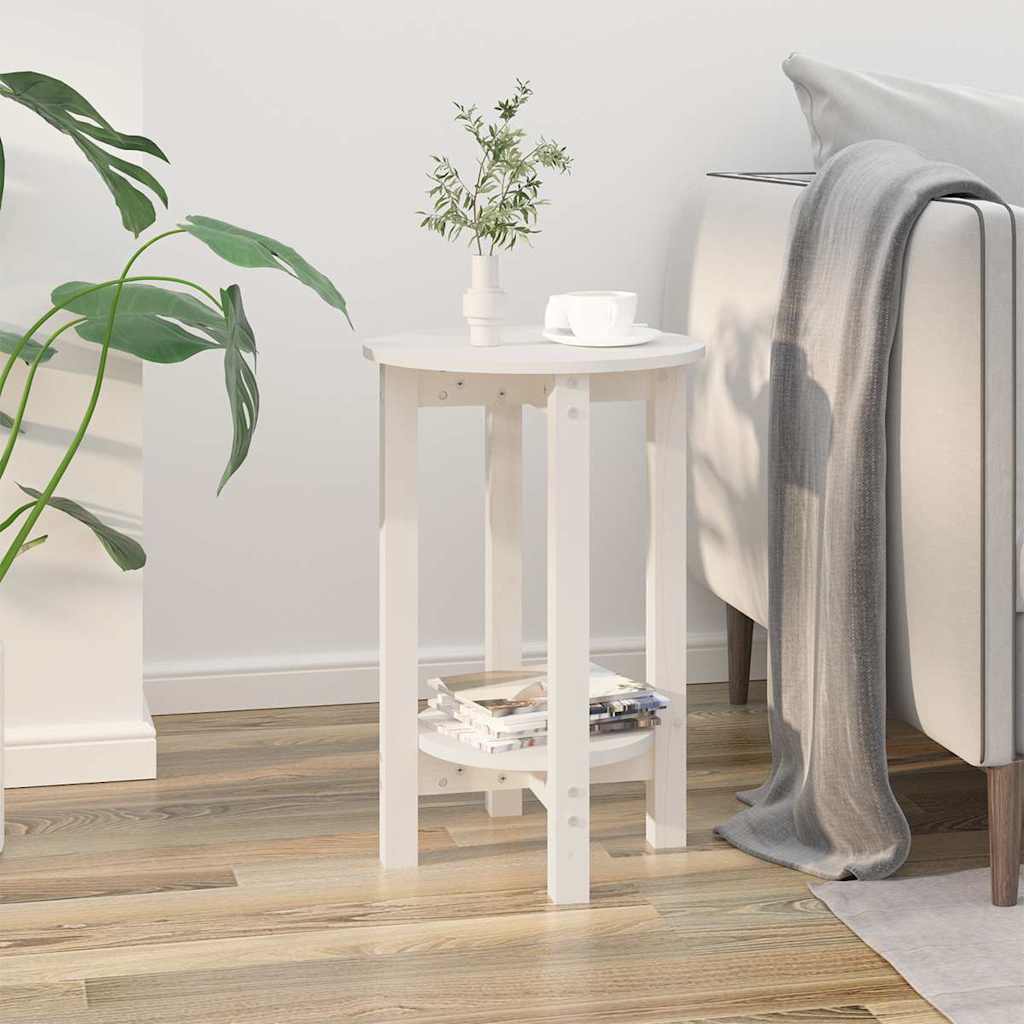 Vidaxl salontafel ø 40x60 cm massief grenenhout wit