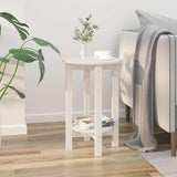 Vidaxl salontafel ø 40x60 cm massief grenenhout wit