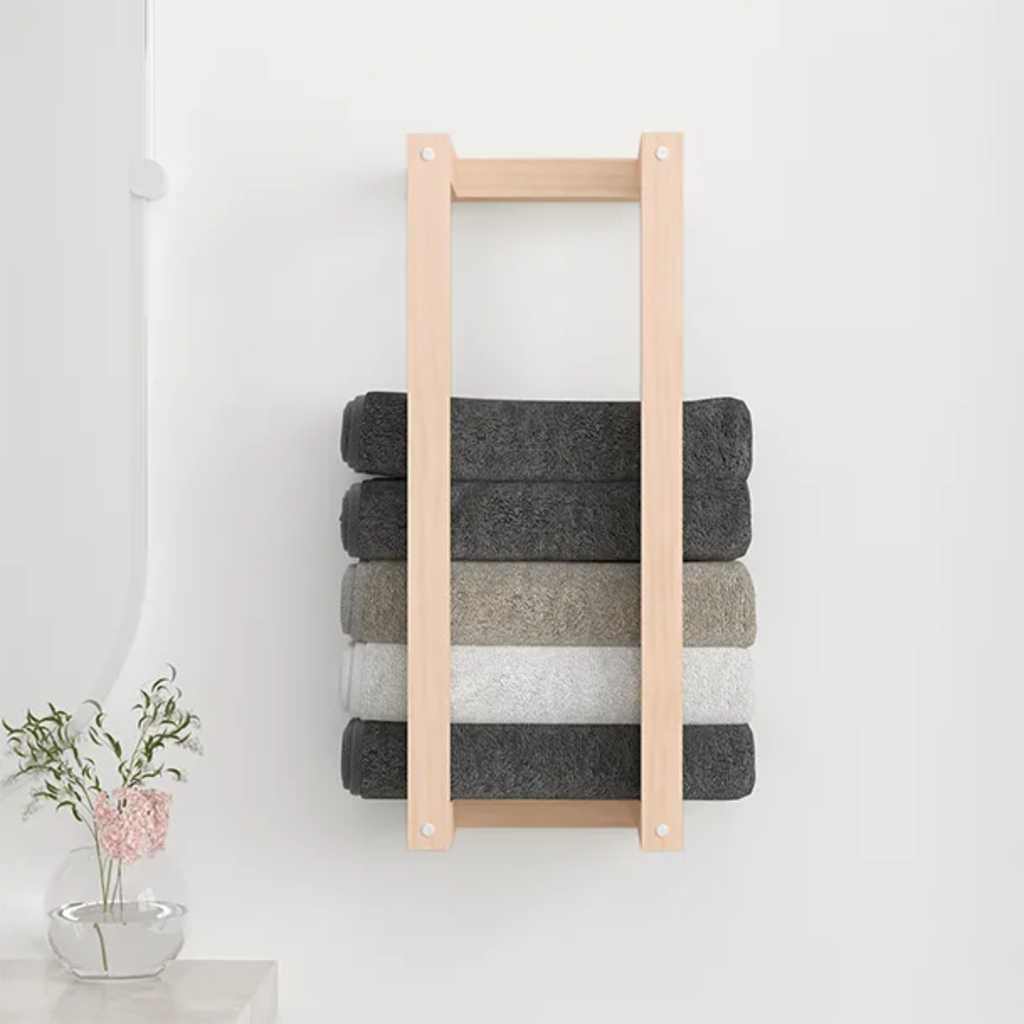 Vidaxl handdoekenrek 23x18x60 cm massief grenenhout