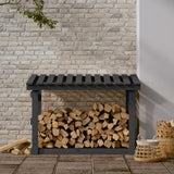 Vidaxl haardhoutrek 108x64,5x77 cm massief grenenhout grijs