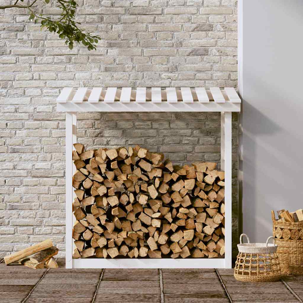 Vidaxl haardhoutrek 108x64,5x110 cm massief grenenhout wit