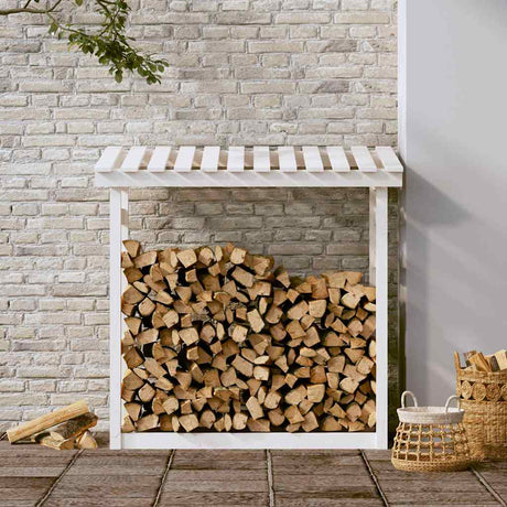 Vidaxl haardhoutrek 108x64,5x110 cm massief grenenhout wit