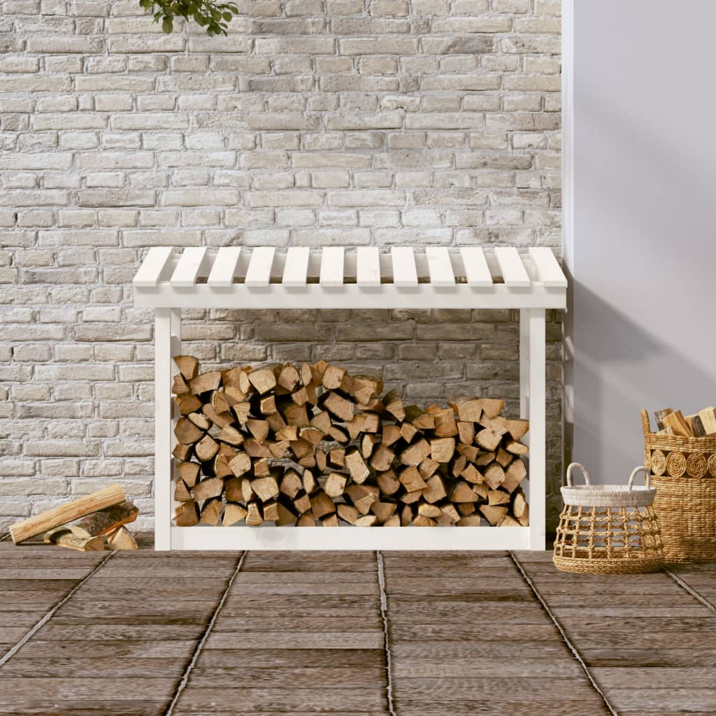 Vidaxl Fireplace Trek 108x64.5x78 cm Pino sólido White