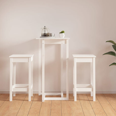 Vidaxl 3-delige barset massief grenenhout wit