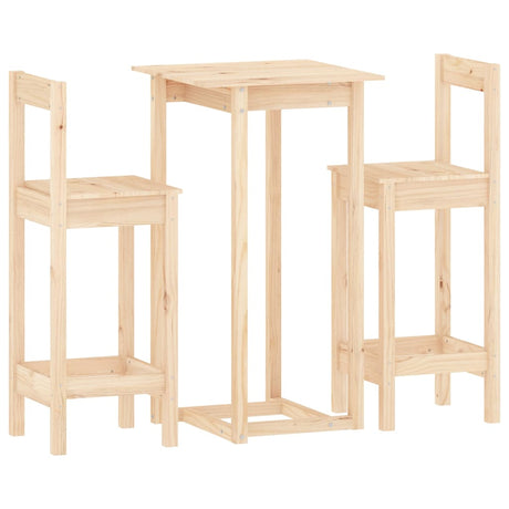 Vidaxl 3-delige barset massief grenenhout