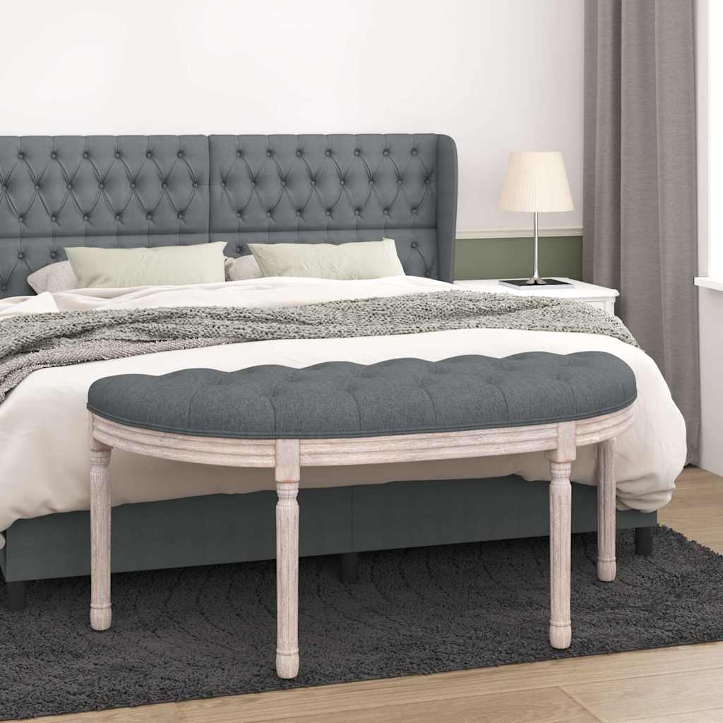 Vidaxl bankje 110,5x45x49 cm stof donkergrijs