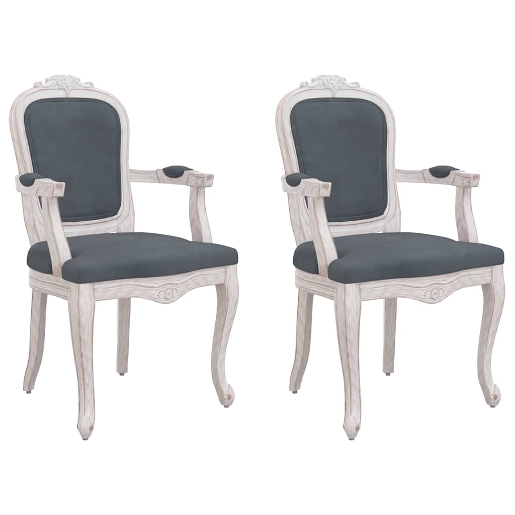Vidaxl eetkamerstoelen 2 st 62x59,5x100,5 cm fluweel donkergrijs