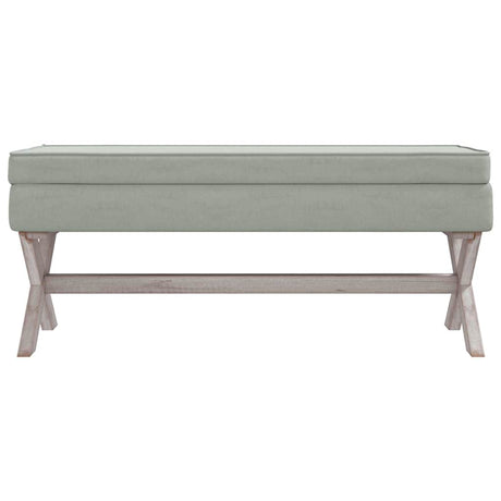 Vidaxl opbergkruk 110x45x49 cm fluweel lichtgrijs