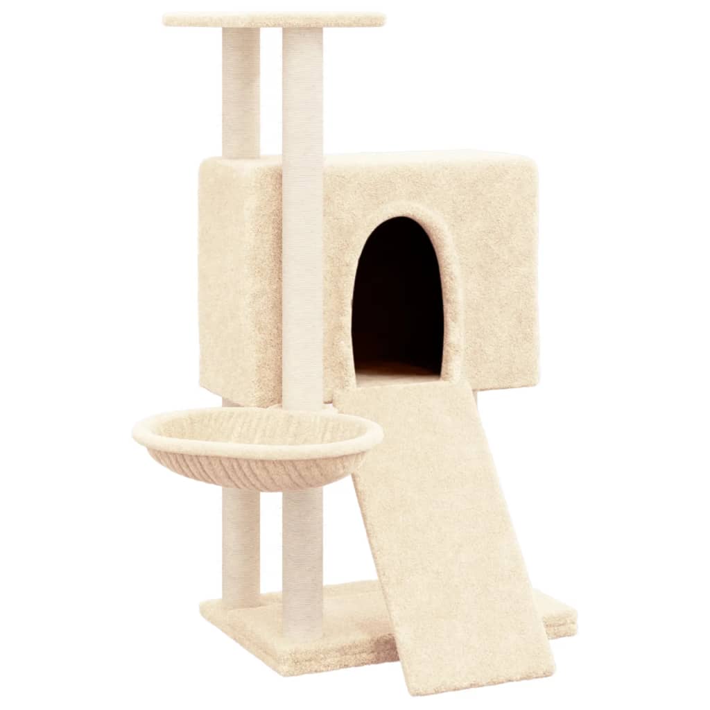 Muebles de gato de Vidaxl con postes de rascado de sisal 96 cm de crema