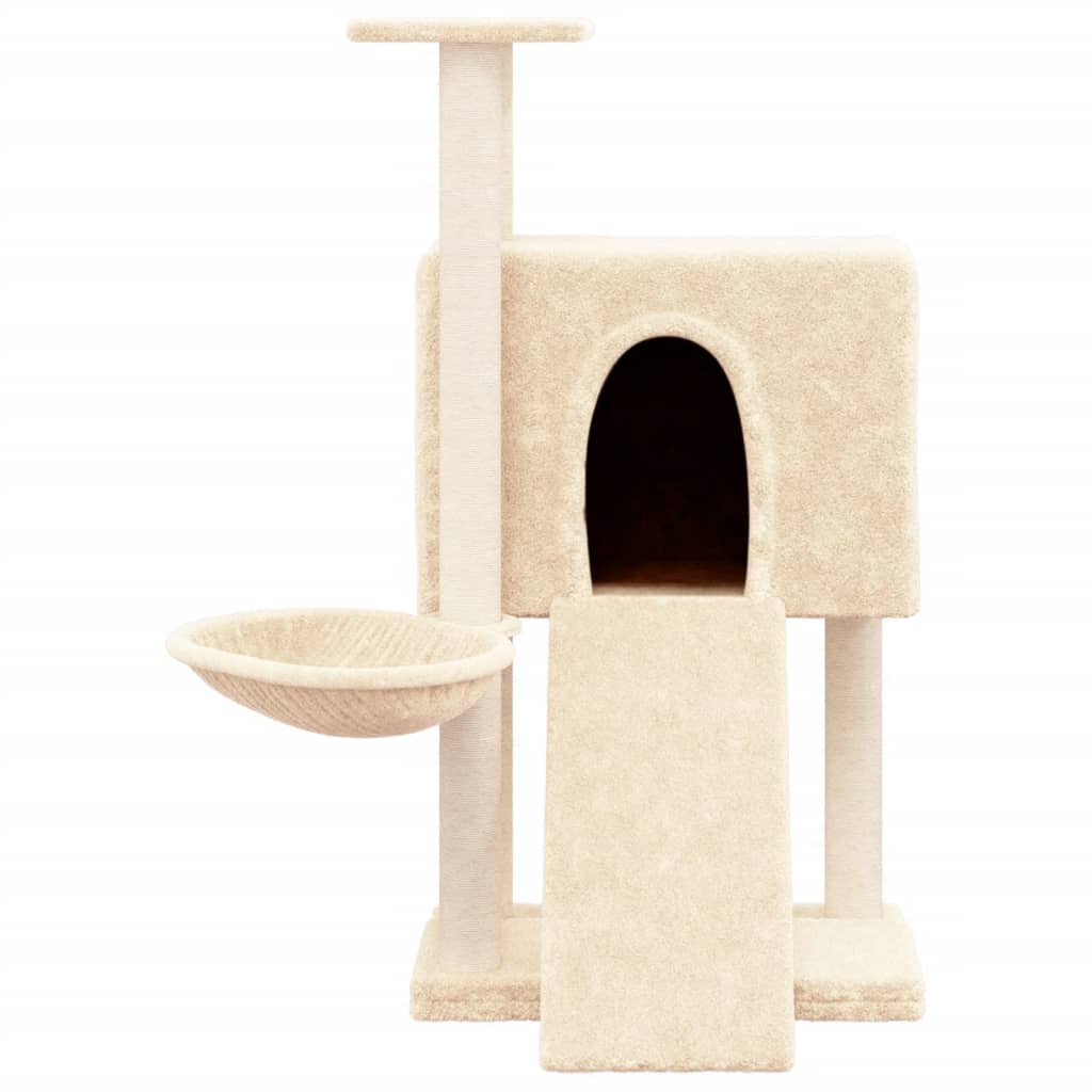 Muebles de gato de Vidaxl con postes de rascado de sisal 96 cm de crema