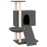 Muebles de gato de Vidaxl con postes de rascado de sisal 96 cm de gris oscuro