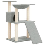 Muebles de gato de Vidaxl con postes de rascado de sisal 83 cm de gris claro