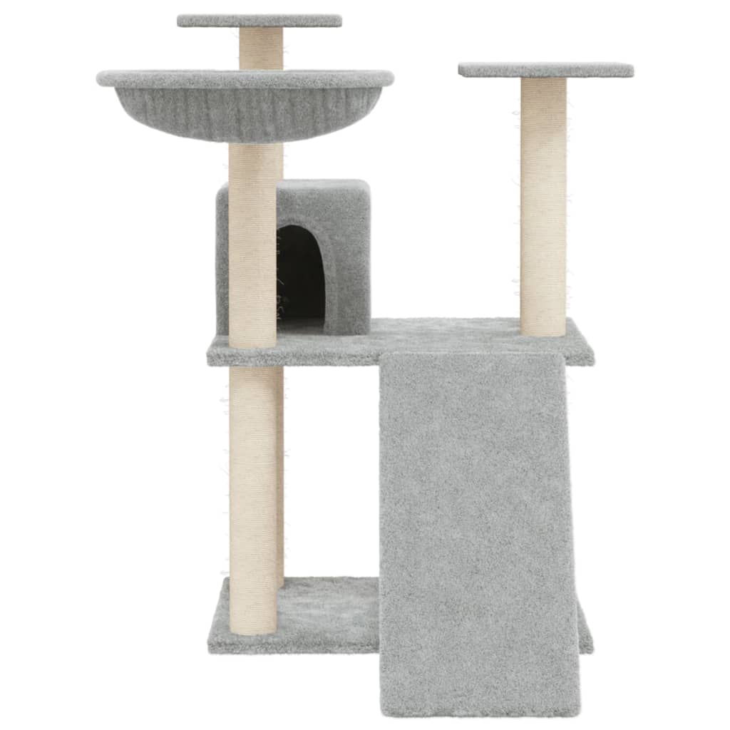 Muebles de gato de Vidaxl con postes de rascado de sisal 83 cm de gris claro