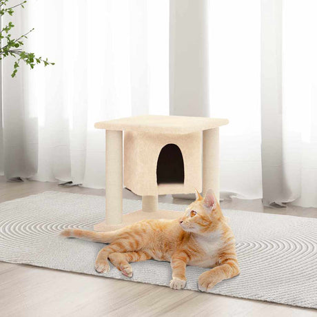 Vidaxl kattenmeubel met sisal krabpalen 37 cm crèmekleurig