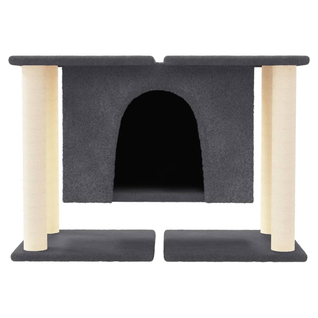 Muebles de gato de Vidaxl con postes de rascado de sisal 50 cm de gris oscuro