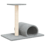 Muebles de gato Vidaxl con túnel 60x34.5x50 cm de gris claro