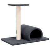 Vidaxl cat furniture with tunnel 60x34.5x50 cm dark gray